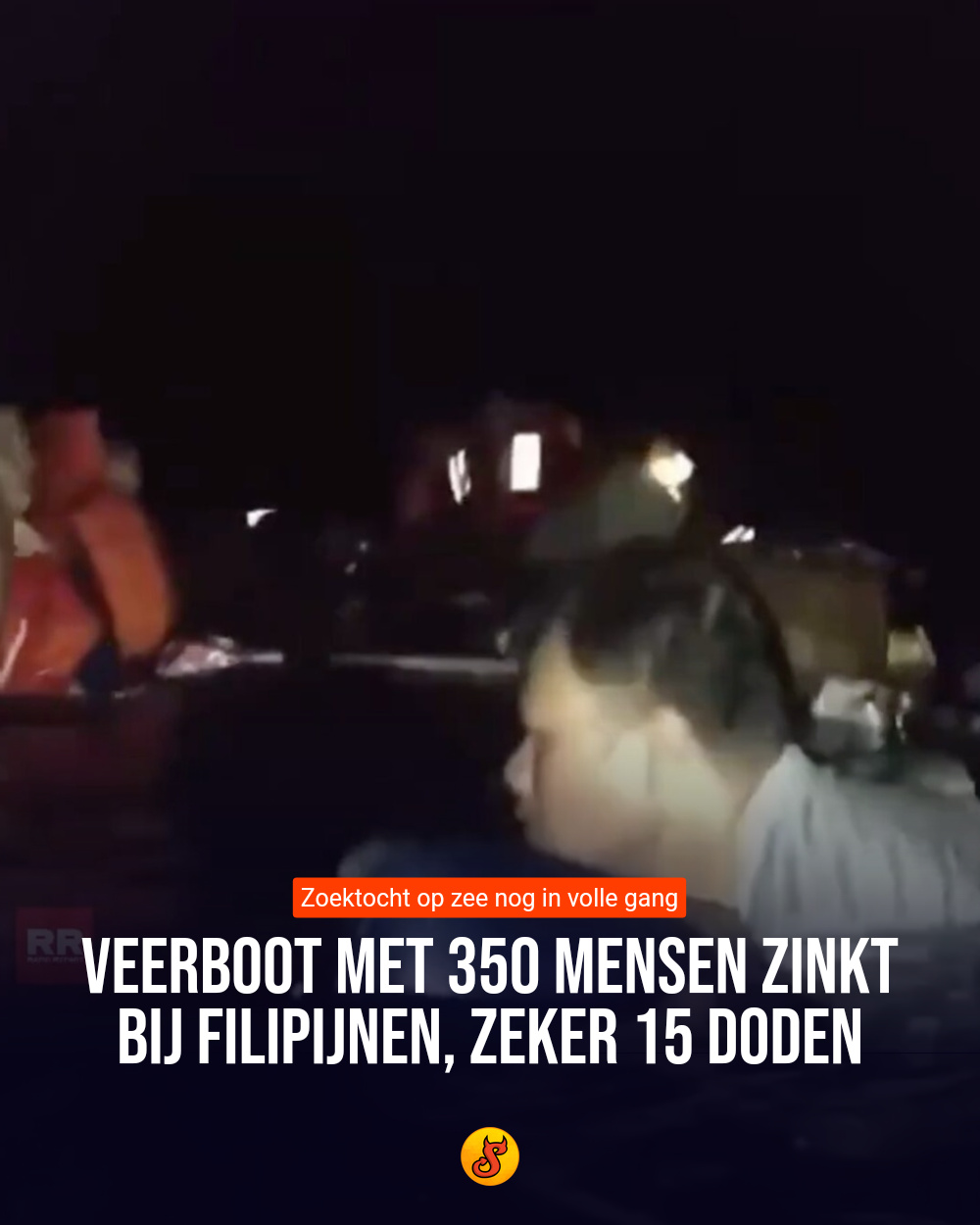 Veerboot met 350 mensen zinkt bij Filipijnen, zeker 15 doden