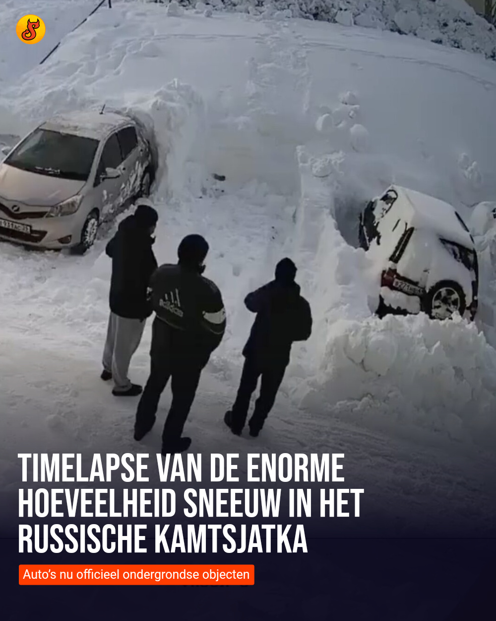Timelapse van de enorme hoeveelheid sneeuw in het Russische Kamtsjatka