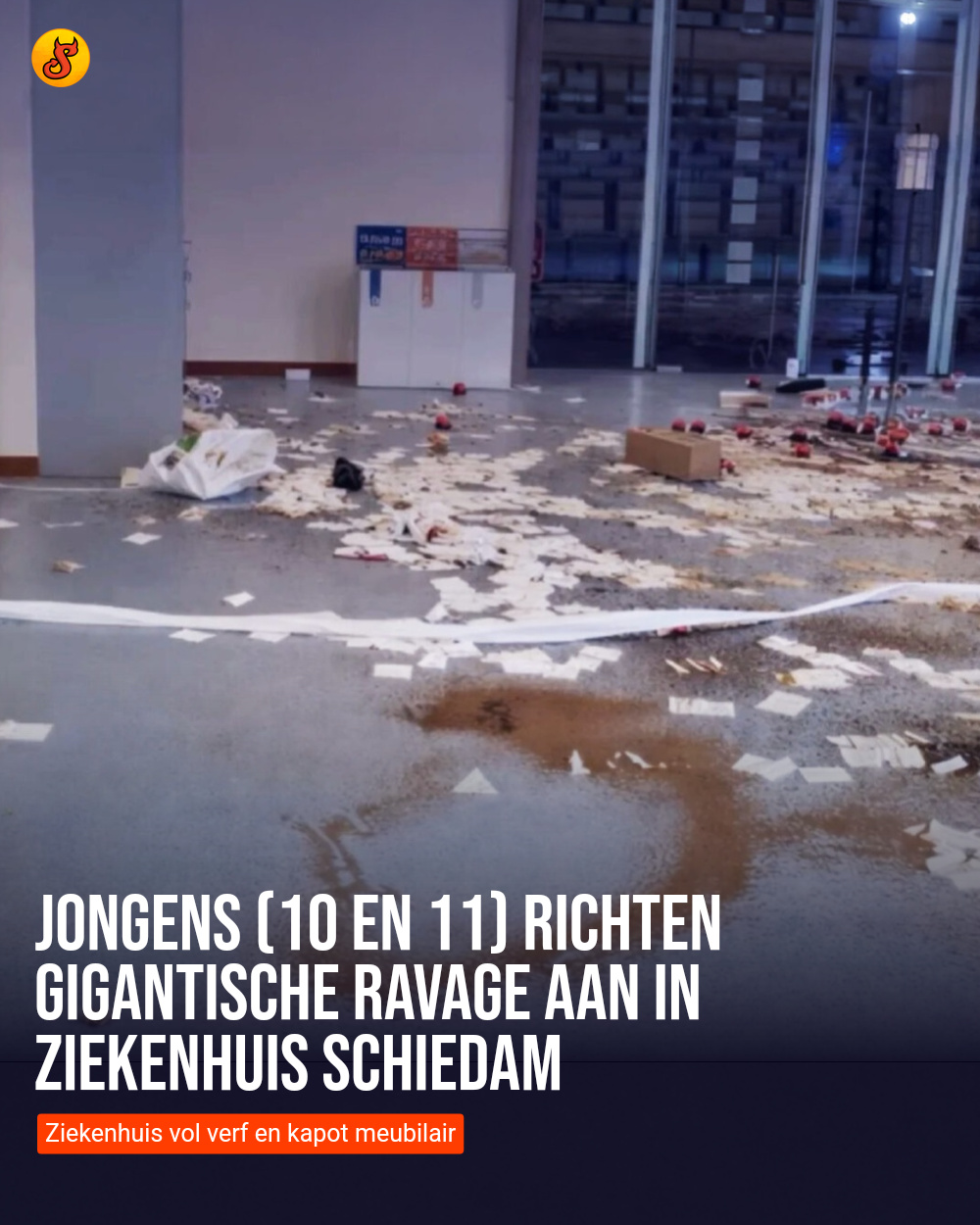 Jongens (10 en 11) richten gigantische ravage aan in ziekenhuis Schiedam