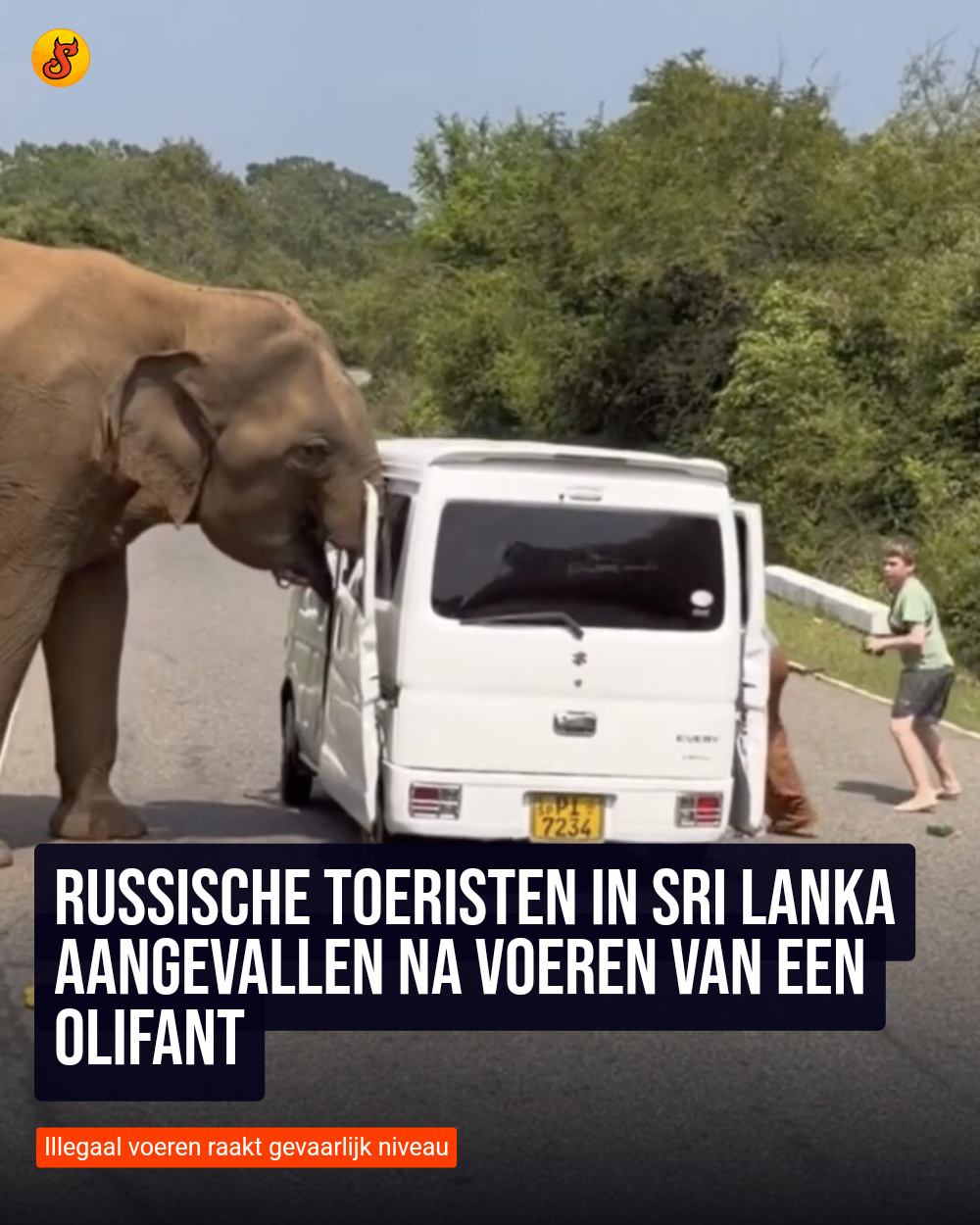 Russische toeristen in Sri Lanka aangevallen na voeren van een olifant