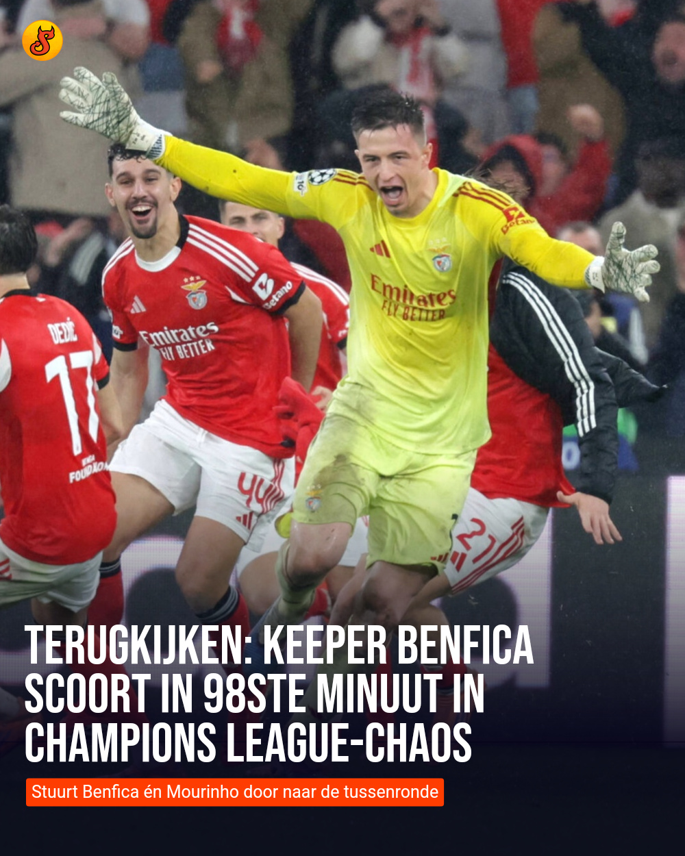 Terugkijken: Keeper Benfica scoort in 98ste minuut in Champions League-chaos