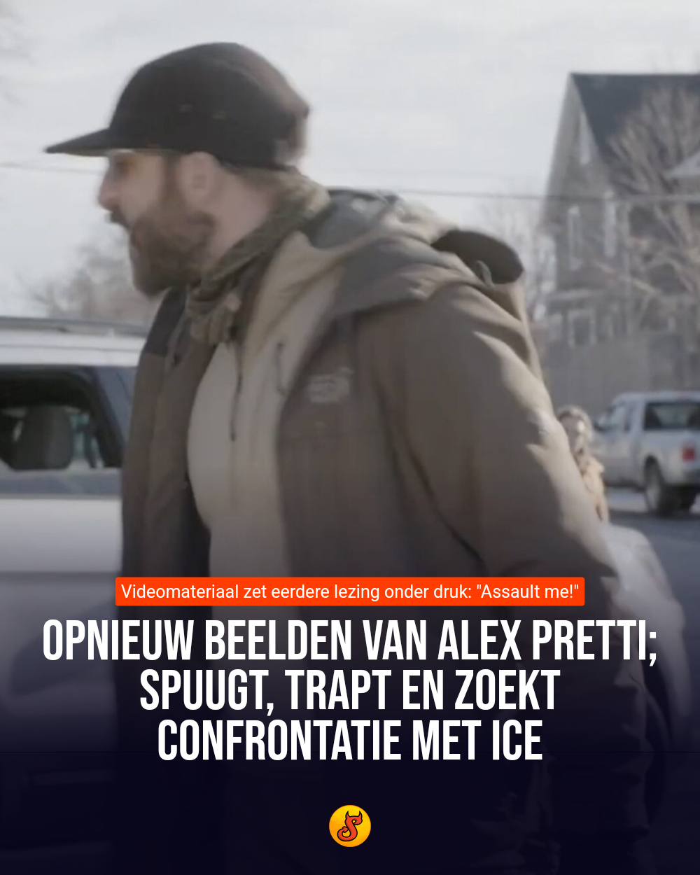 Opnieuw beelden van Alex Pretti; spuugt, trapt en zoekt confrontatie met ICE