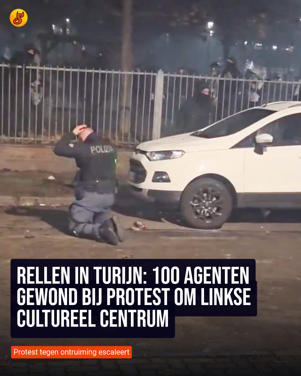 Rellen in Turijn: 100 agenten gewond bij protest om linkse cultureel centrum