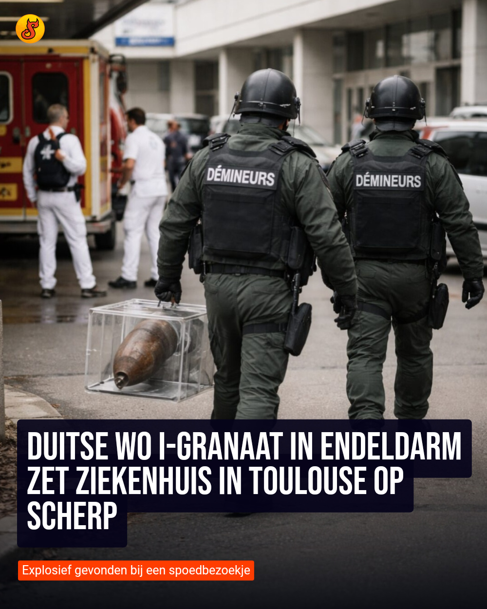 Duitse WO I-granaat in endeldarm zet ziekenhuis in Toulouse op scherp