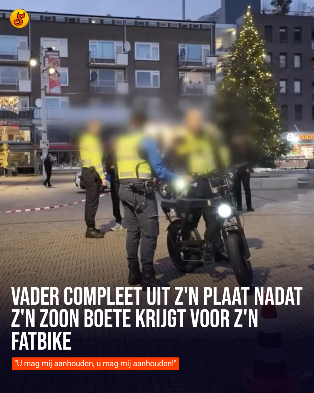 Vader compleet uit z'n plaat nadat z'n zoon boete krijgt voor z'n fatbike