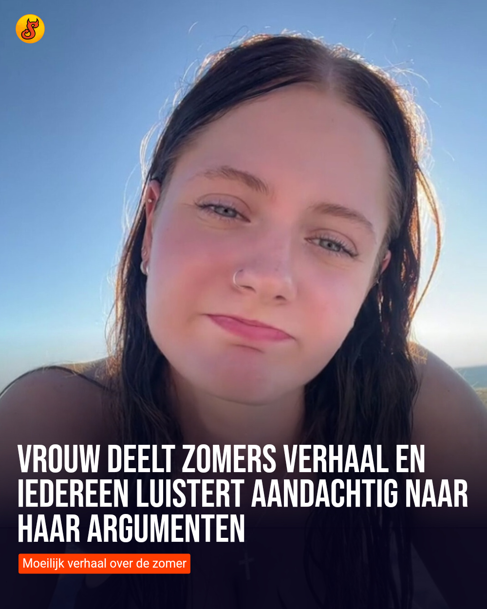Vrouw deelt zomers verhaal en iedereen luistert aandachtig naar haar argumenten
