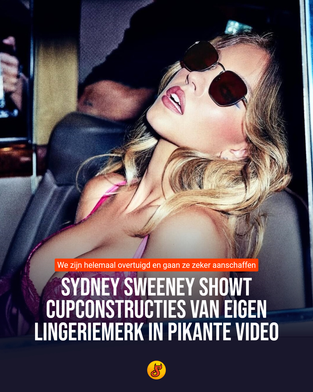 Sydney Sweeney showt cupconstructies van eigen lingeriemerk in pikante video