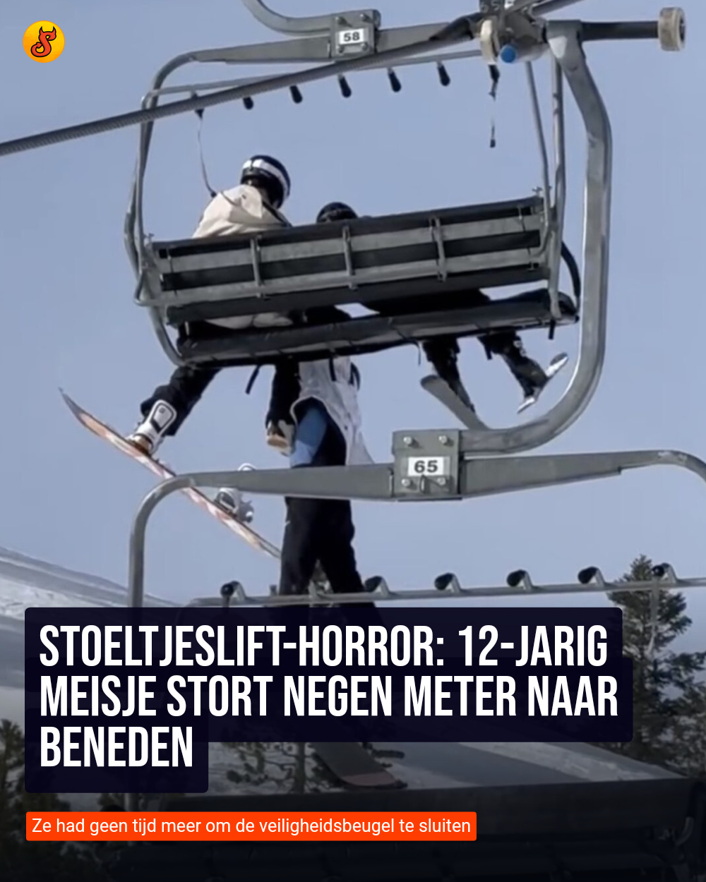 Stoeltjeslift-horror: 12-jarig meisje stort negen meter naar beneden
