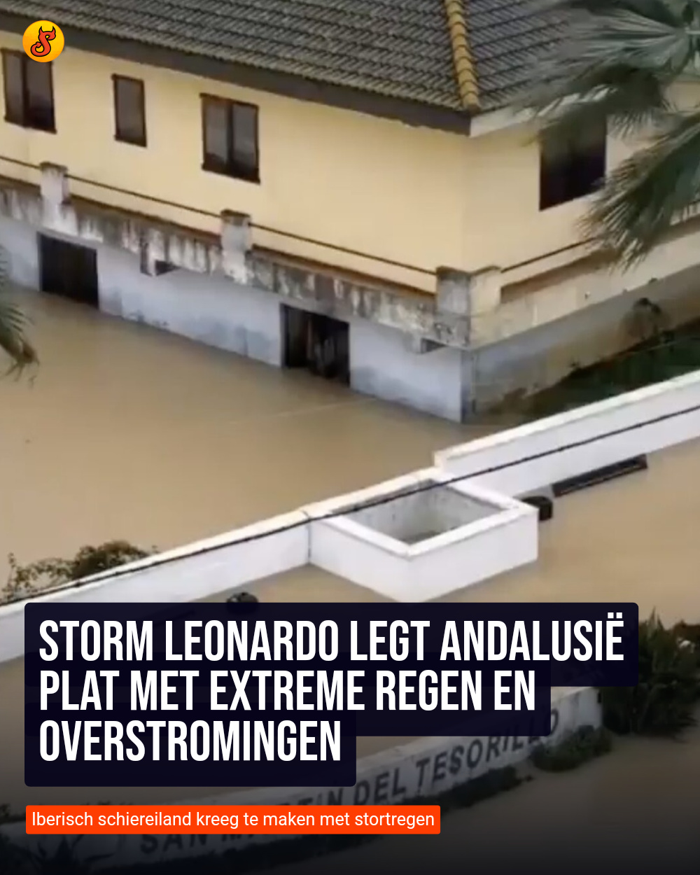 Storm Leonardo legt Andalusië plat met extreme regen en overstromingen