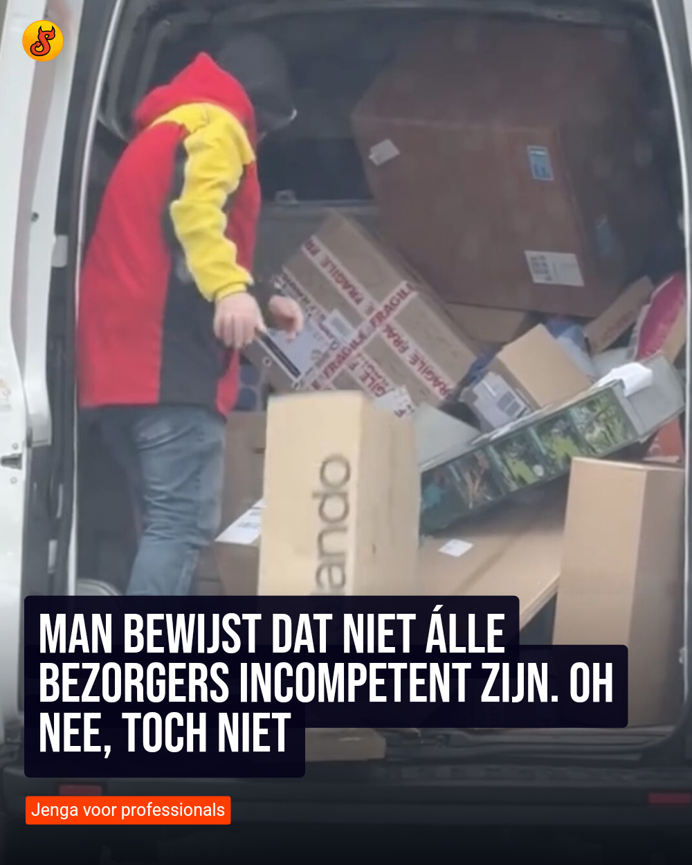 Man bewijst dat niet álle bezorgers incompetent zijn. Oh nee, toch niet