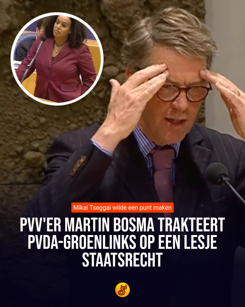 PVV'er Martin Bosma trakteert PvdA-GroenLinks op een lesje staatsrecht