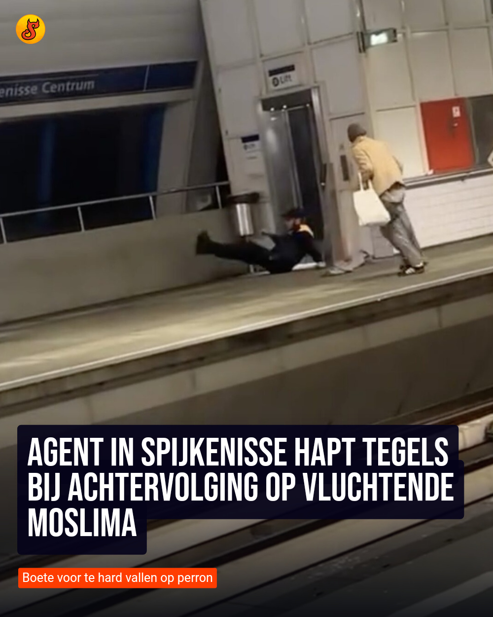 Agent in Spijkenisse hapt tegels bij achtervolging op vluchtende moslima