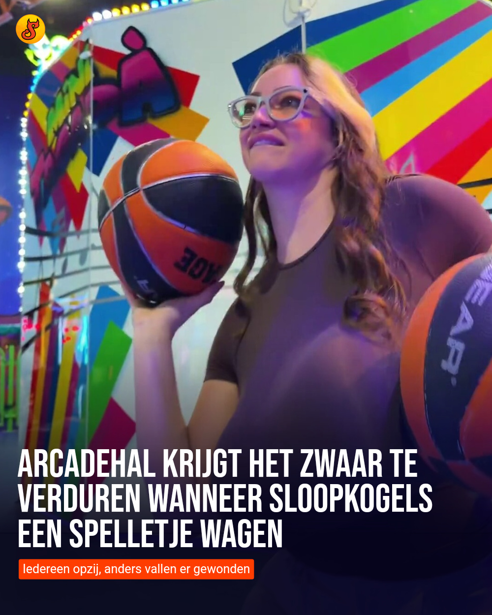 Arcadehal krijgt het zwaar te verduren wanneer sloopkogels een spelletje wagen