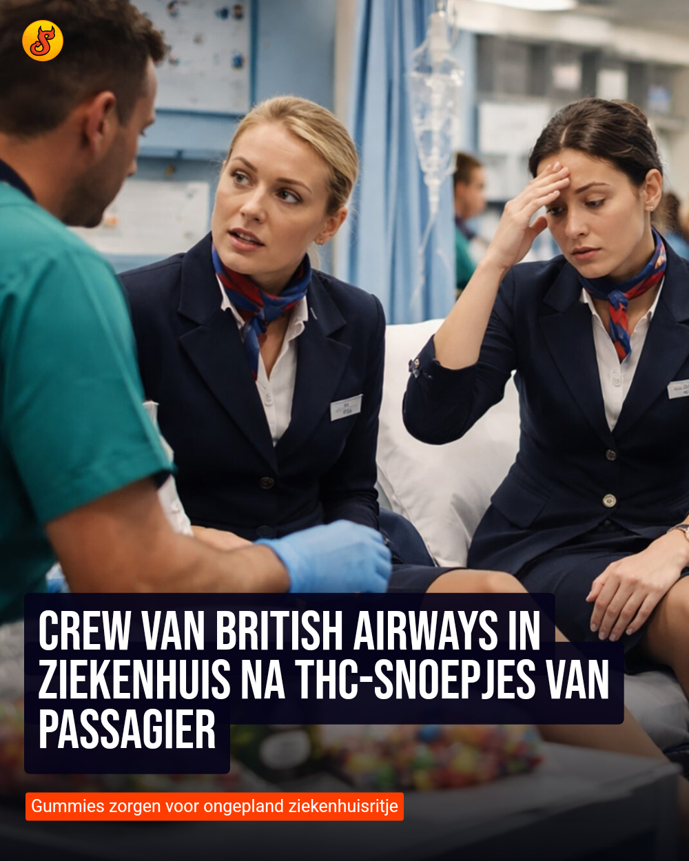 Crew van British Airways in ziekenhuis na THC-snoepjes van passagier