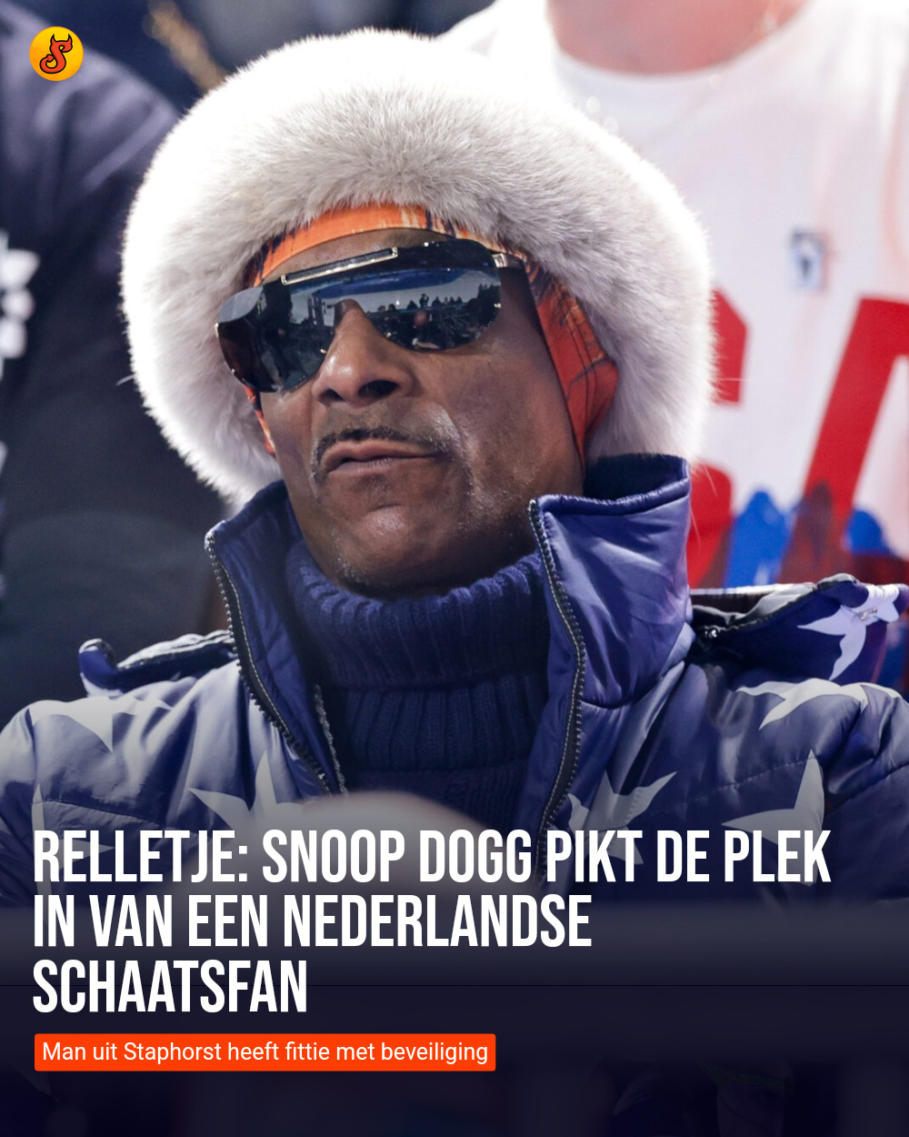 Relletje: Snoop Dogg pikt de plek in van een Nederlandse schaatsfan
