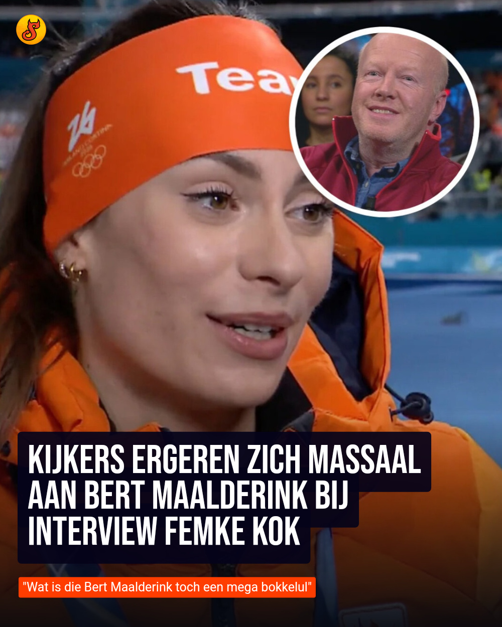 Kijkers ergeren zich massaal aan Bert Maalderink bij interview Femke Kok