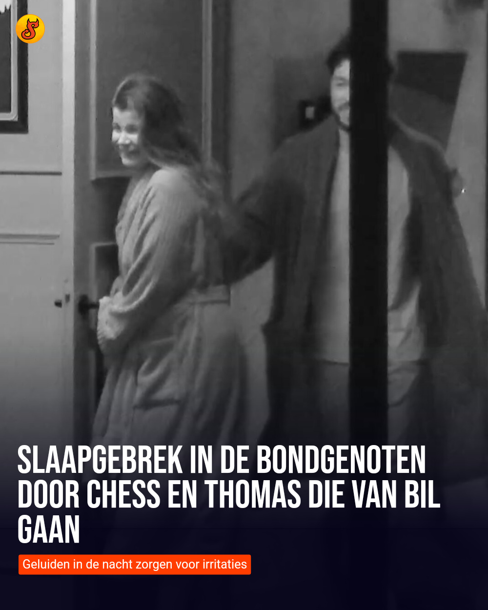 Slaapgebrek in De Bondgenoten door Chess en Thomas die van bil gaan