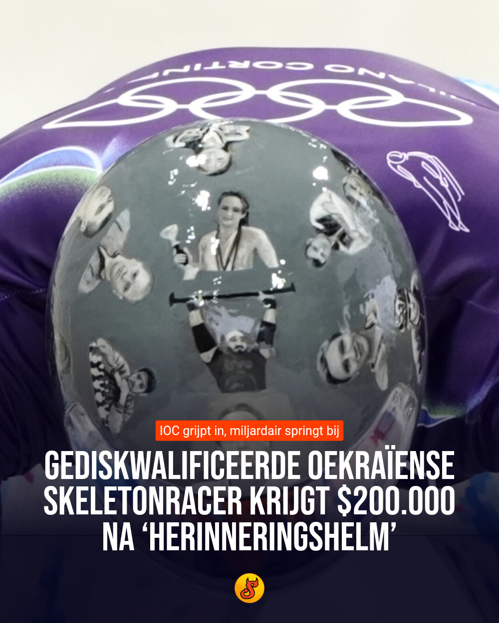 Gediskwalificeerde Oekraïense skeletonracer krijgt $200.000 na ‘herinneringshelm’