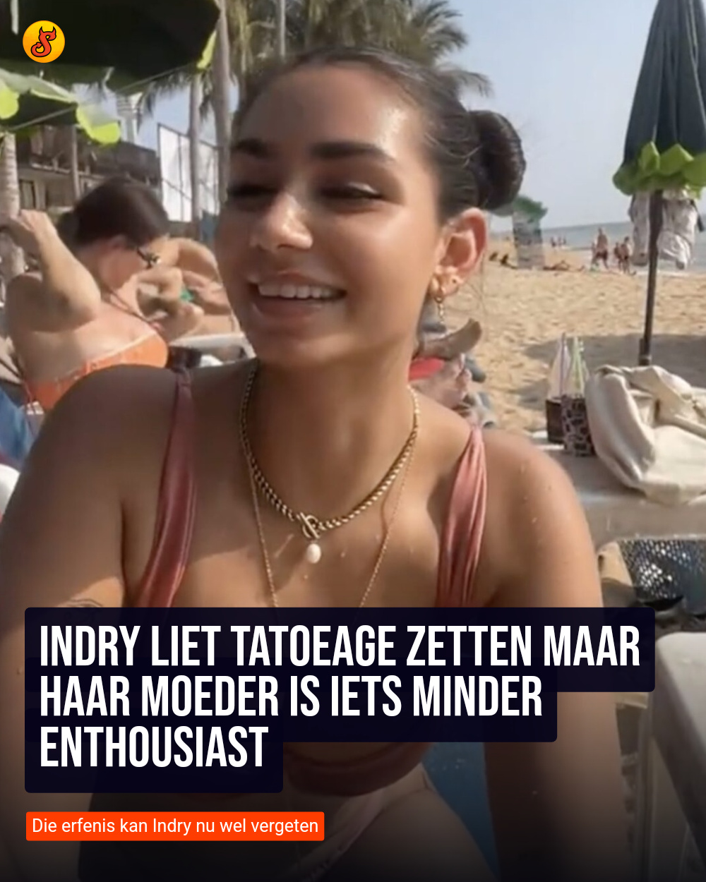 Indry liet tatoeage zetten maar haar moeder is iets minder enthousiast