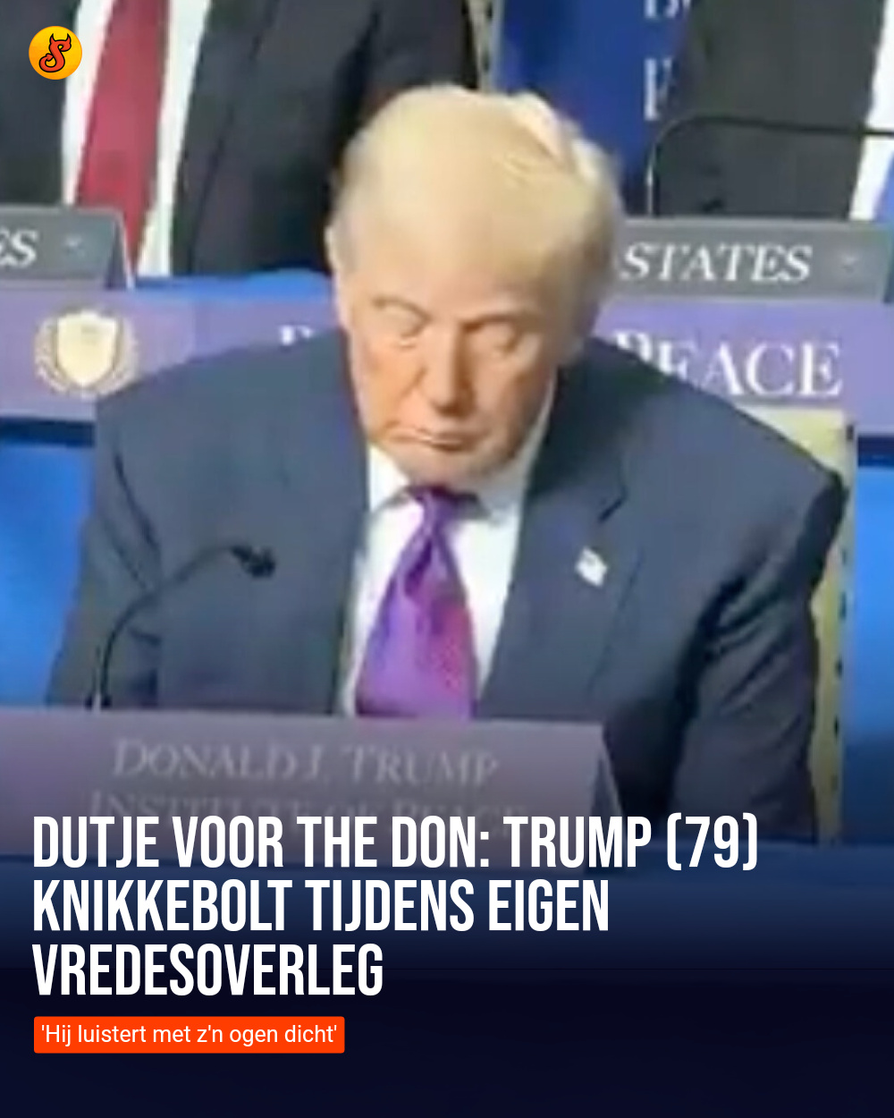 Dutje voor the Don: Trump (79) knikkebolt tijdens eigen vredesoverleg
