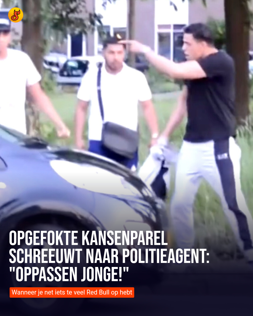Opgefokte kansenparel schreeuwt naar politieagent: "OPPASSEN JONGE!"