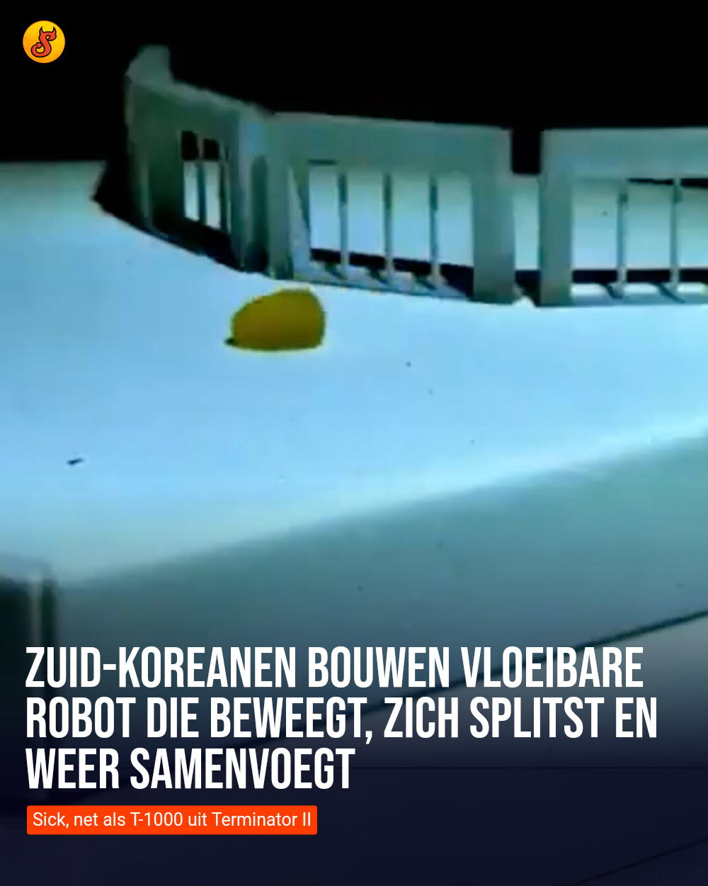 Zuid-Koreanen bouwen vloeibare robot die beweegt, zich splitst en weer samenvoegt