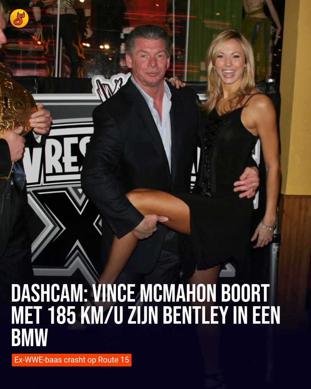 Dashcam: Vince McMahon boort met 185 km/u zijn Bentley in een BMW
