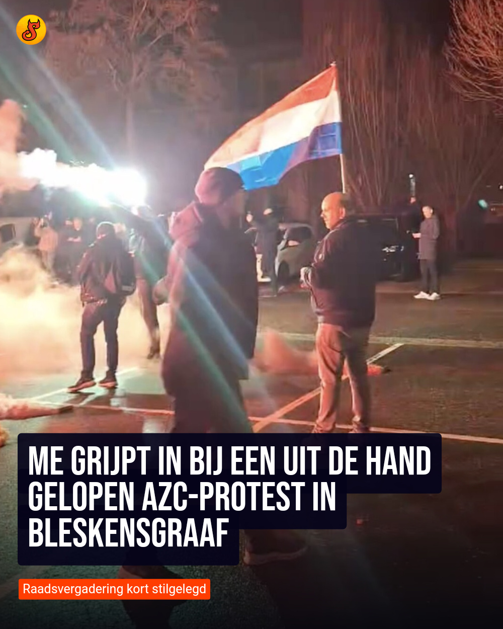 ME grijpt in bij een uit de hand gelopen azc-protest in Bleskensgraaf