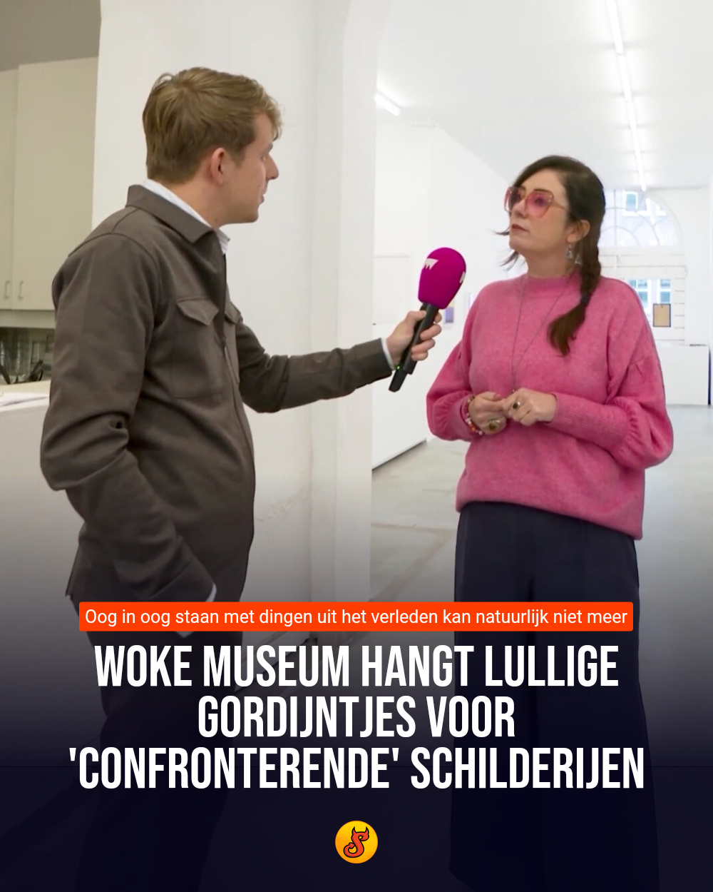 Woke museum hangt lullige gordijntjes voor 'confronterende' schilderijen