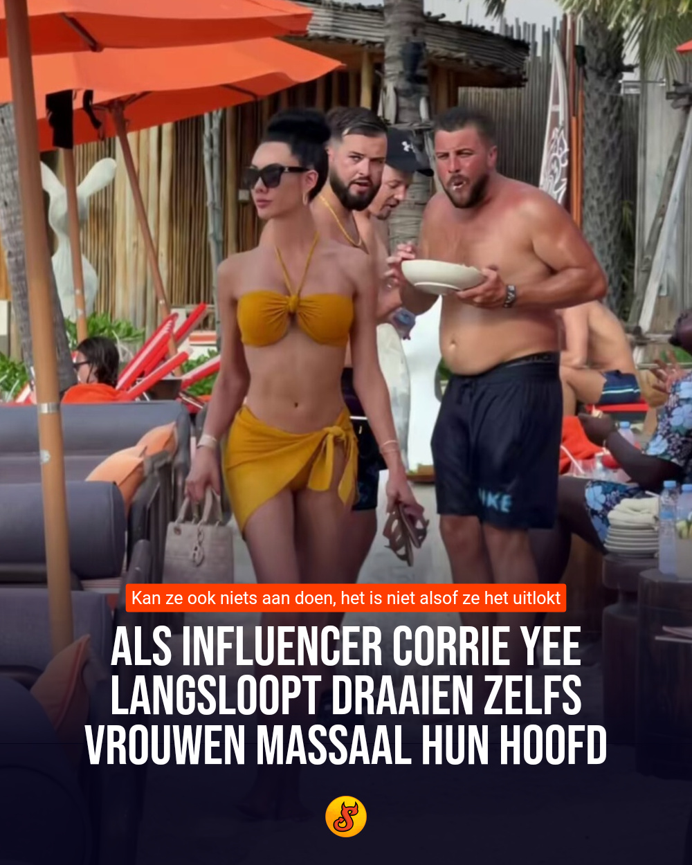 Als influencer Corrie Yee langsloopt draaien zelfs vrouwen massaal hun hoofd