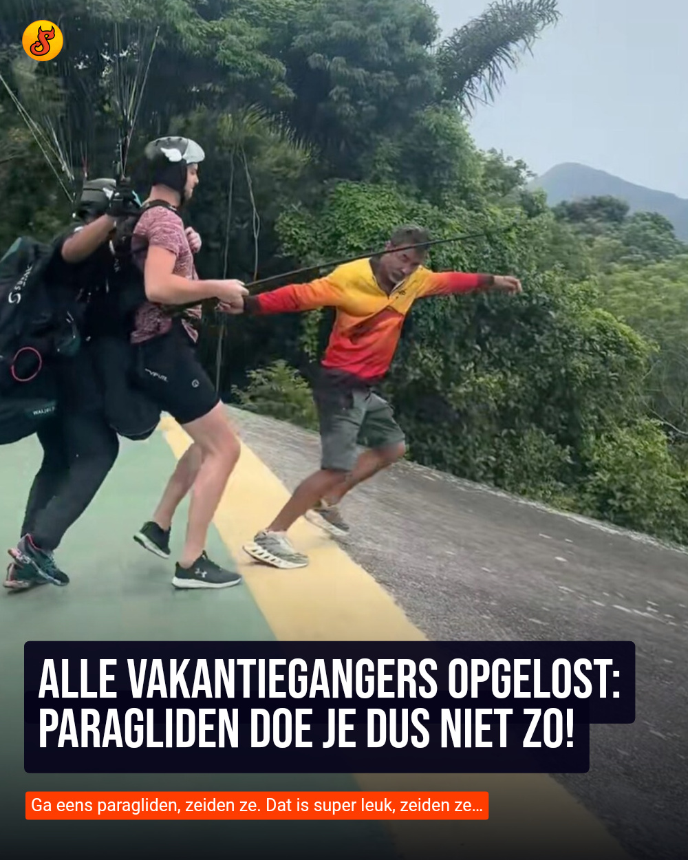 Alle vakantiegangers opgelost: Paragliden doe je dus niet zo!