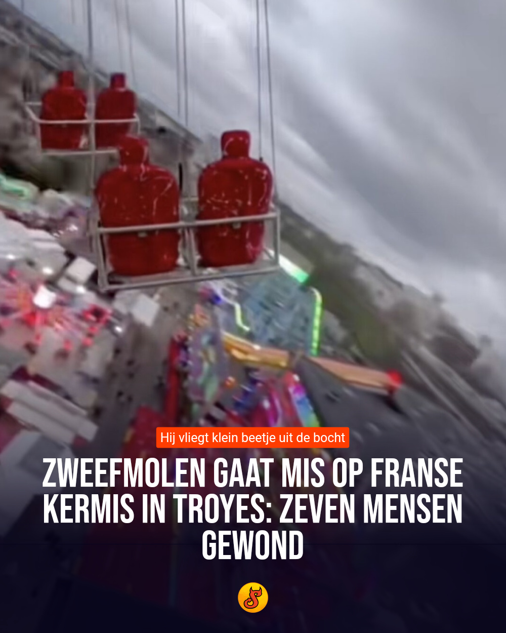 Zweefmolen gaat mis op Franse kermis in Troyes: zeven mensen gewond