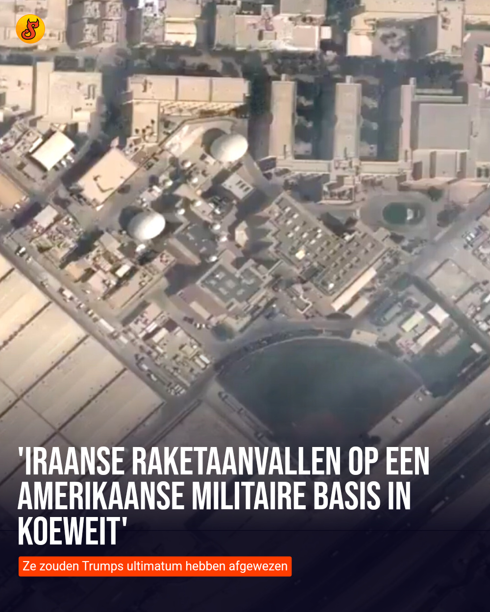 'Iraanse raketaanvallen op een Amerikaanse militaire basis in Koeweit'