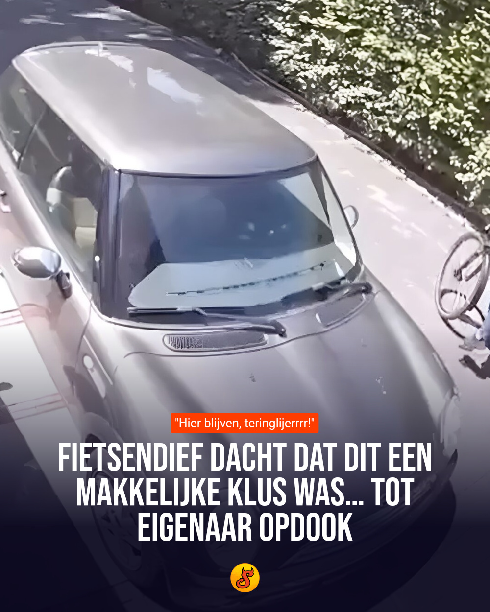 Fietsendief dacht dat dit een makkelijke klus was… Tot eigenaar opdook