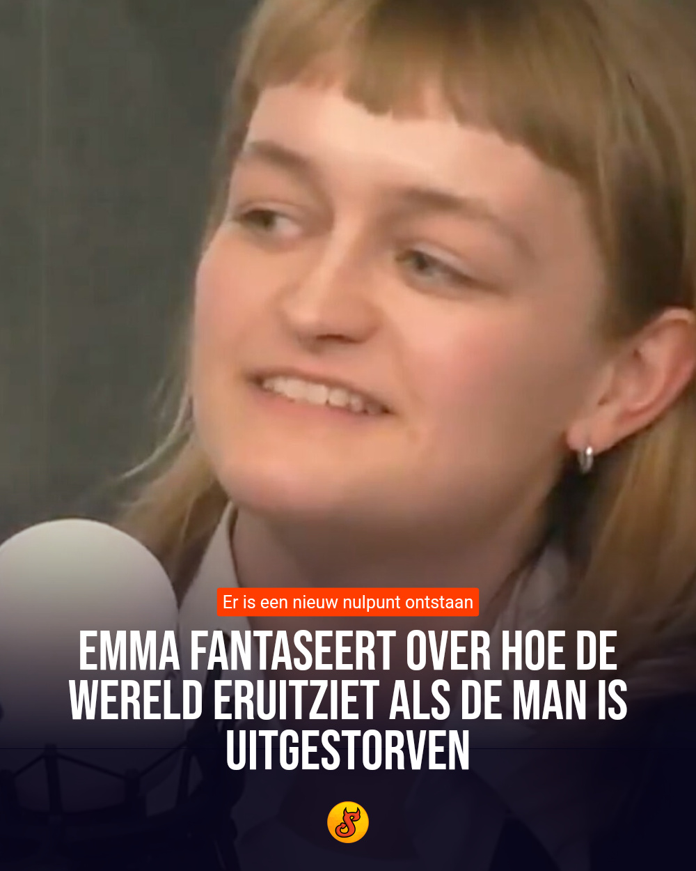 Emma fantaseert over hoe de wereld eruitziet als de man is uitgestorven