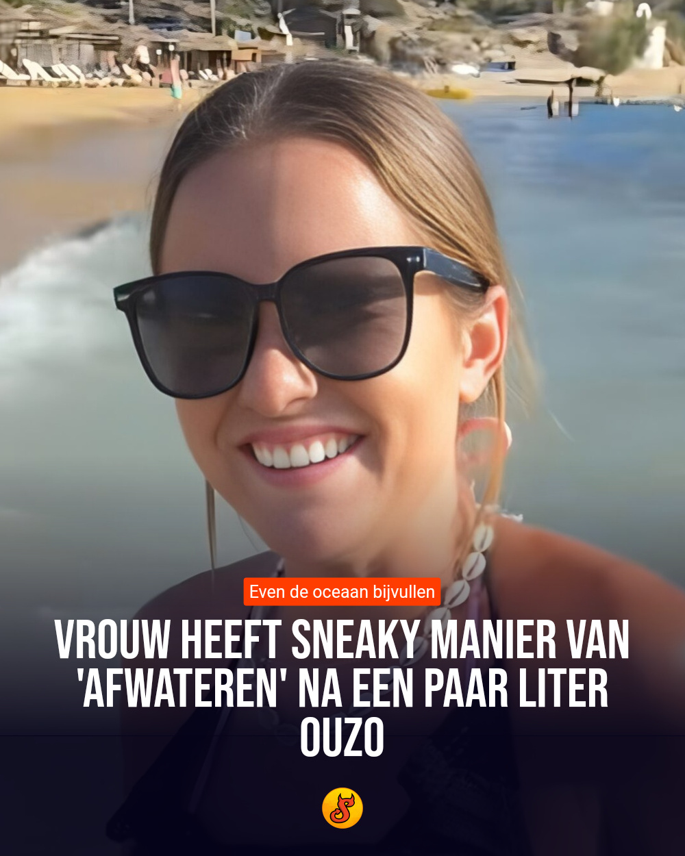 Vrouw heeft sneaky manier van 'afwateren' na een paar liter Ouzo