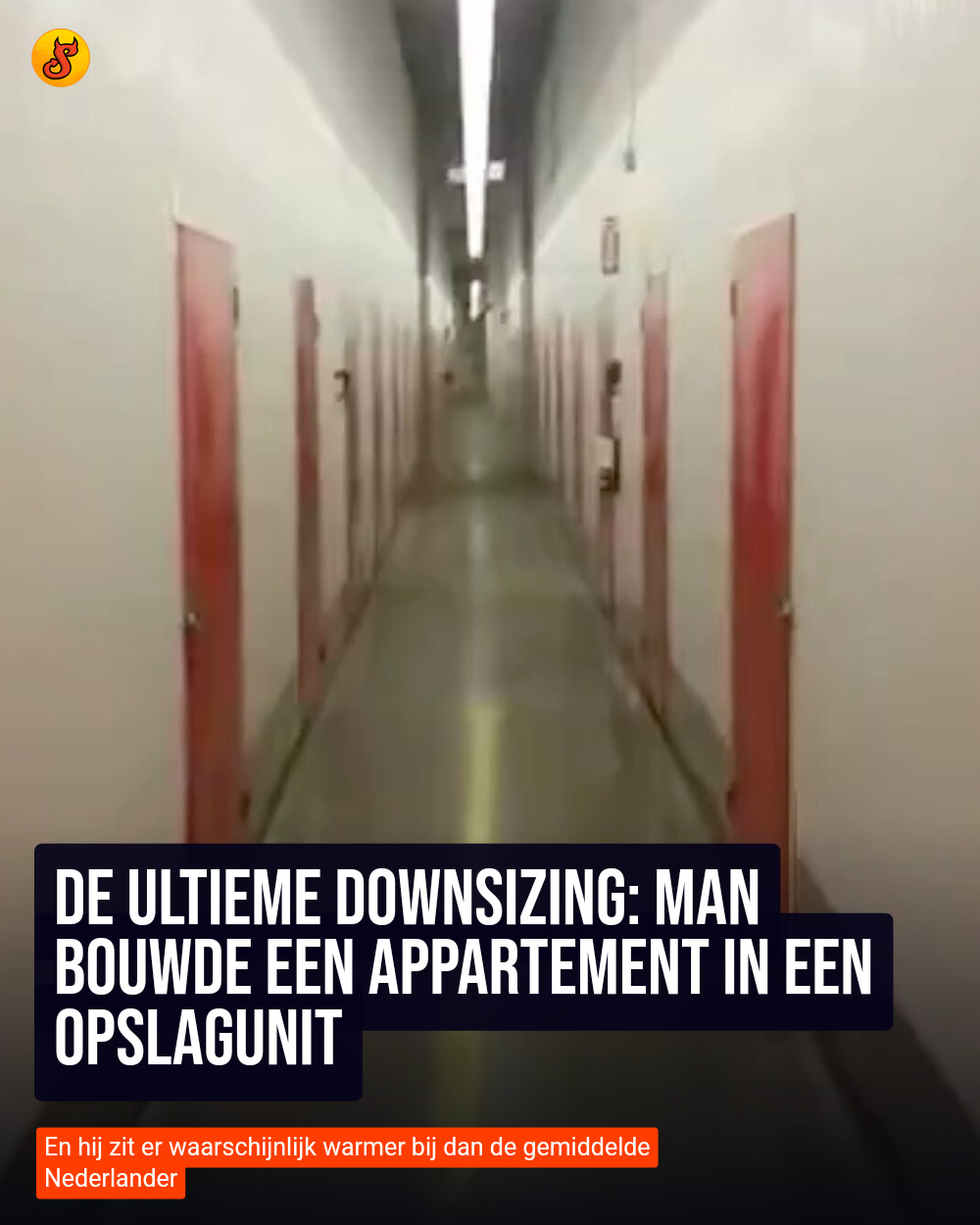 De ultieme downsizing: Man bouwde een appartement in een opslagunit