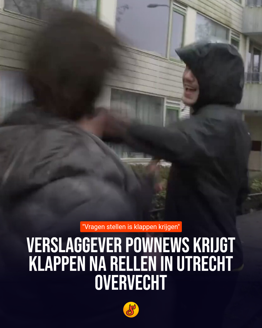 Verslaggever PowNews krijgt klappen na rellen in Utrecht Overvecht