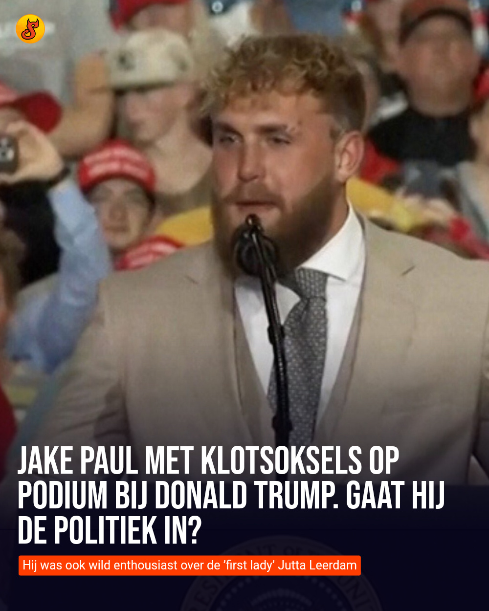 Jake Paul met klotsoksels op podium bij Donald Trump. Gaat hij de politiek in?