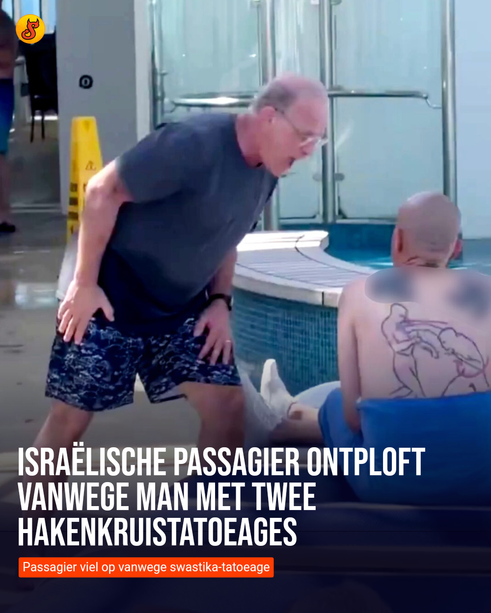 Israëlische passagier ontploft vanwege man met twee hakenkruistatoeages