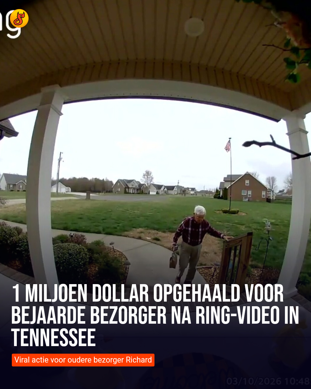 1 miljoen dollar opgehaald voor bejaarde bezorger na Ring-video in Tennessee