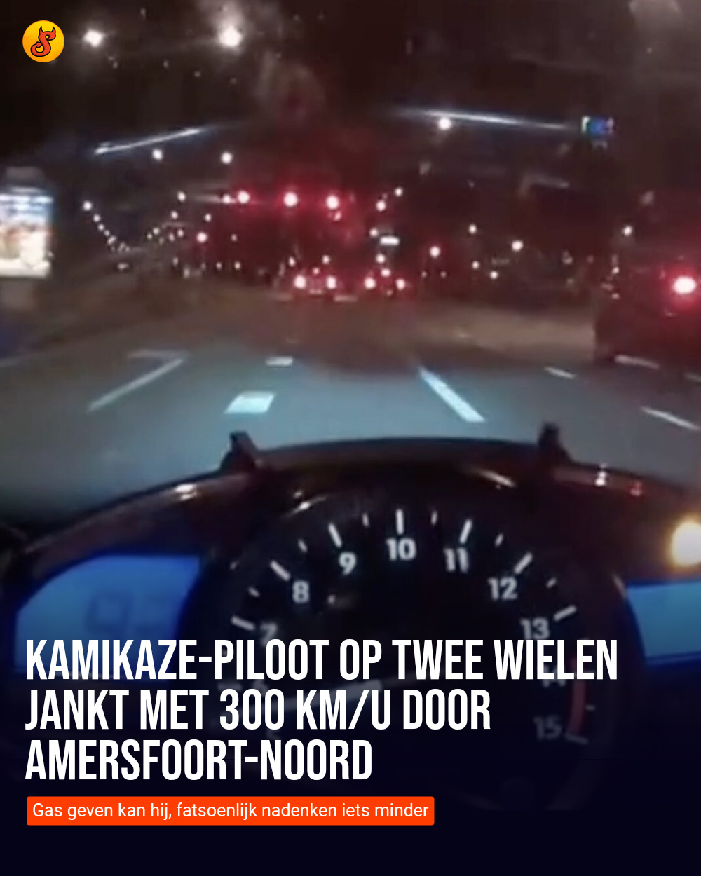 Kamikaze-piloot op twee wielen jankt met 300 km/u door Amersfoort-Noord
