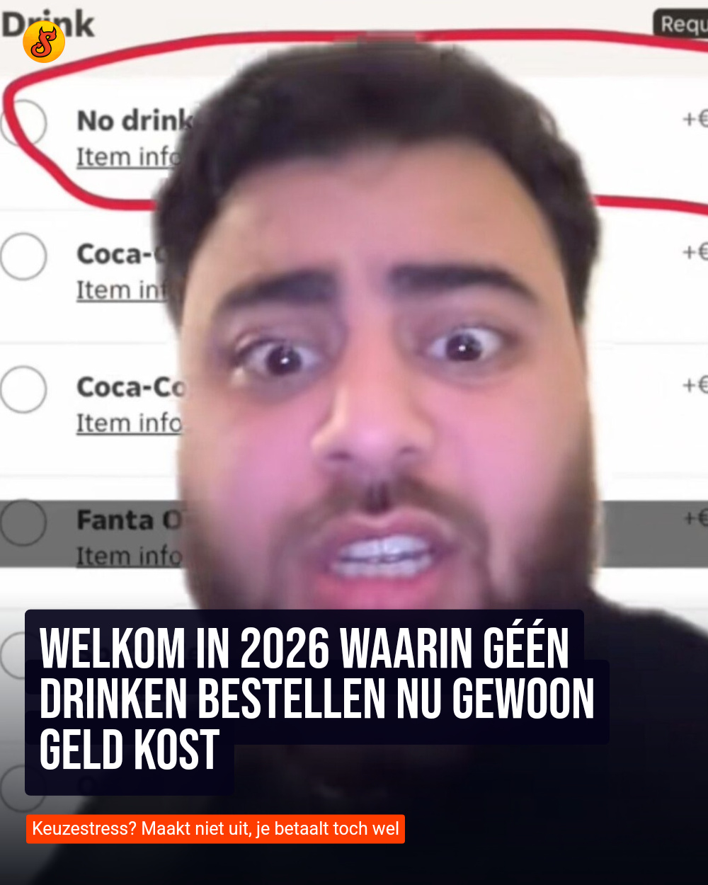 Welkom in 2026 waarin géén drinken bestellen nu gewoon geld kost