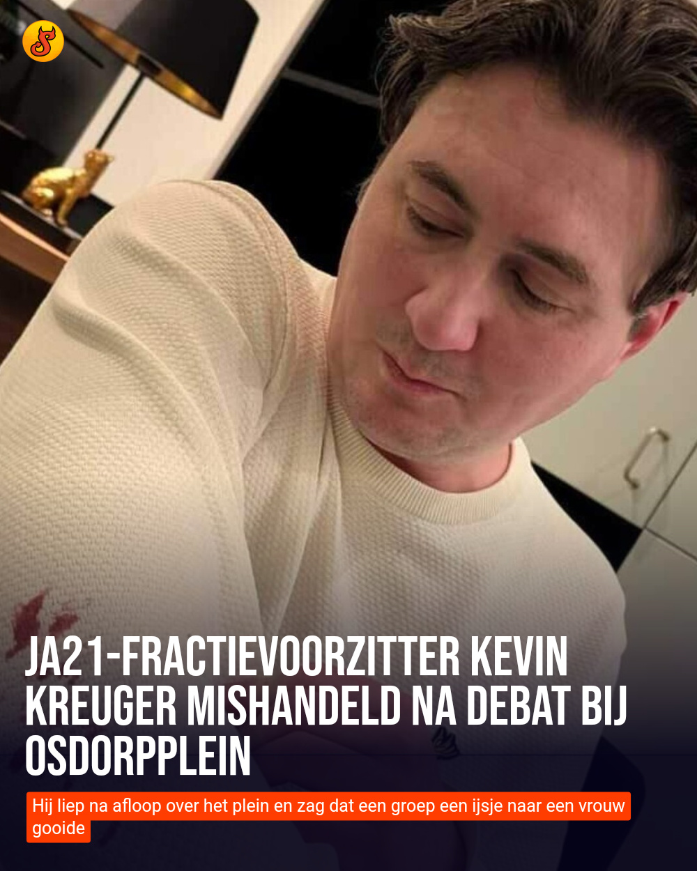 JA21-fractievoorzitter Kevin Kreuger mishandeld na debat bij Osdorpplein