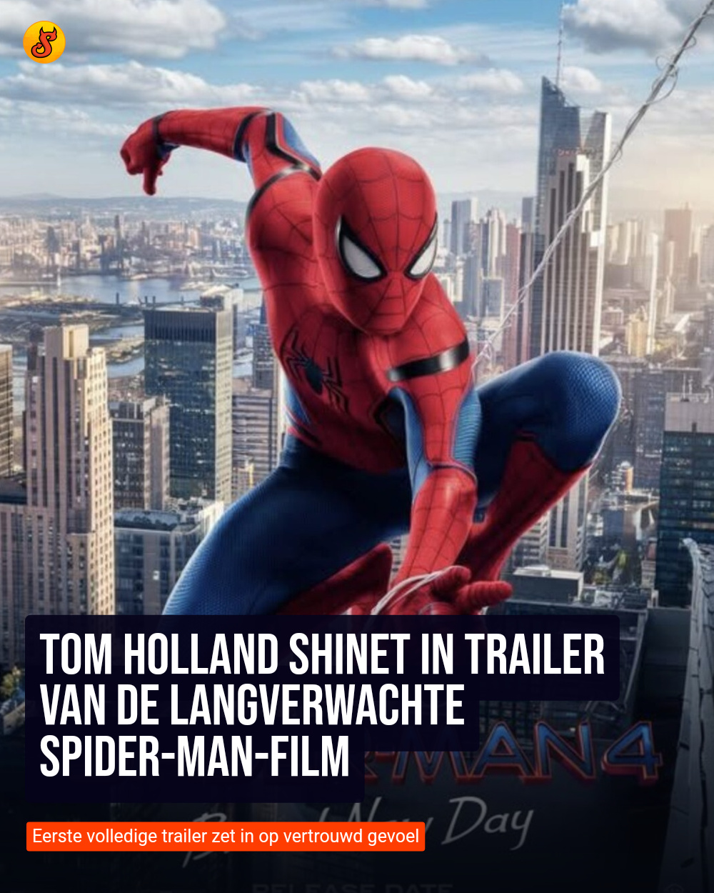 Tom Holland shinet in trailer van de langverwachte Spider-Man-film