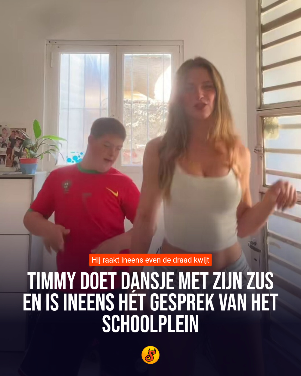 Timmy doet dansje met zijn zus en is ineens hét gesprek van het schoolplein