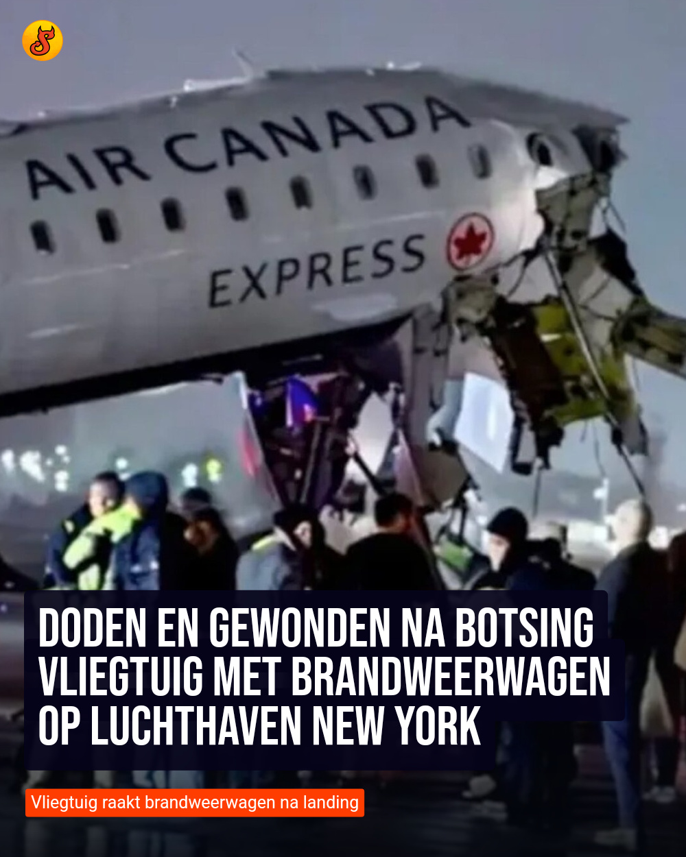 Doden en gewonden na botsing vliegtuig met brandweerwagen op luchthaven New York