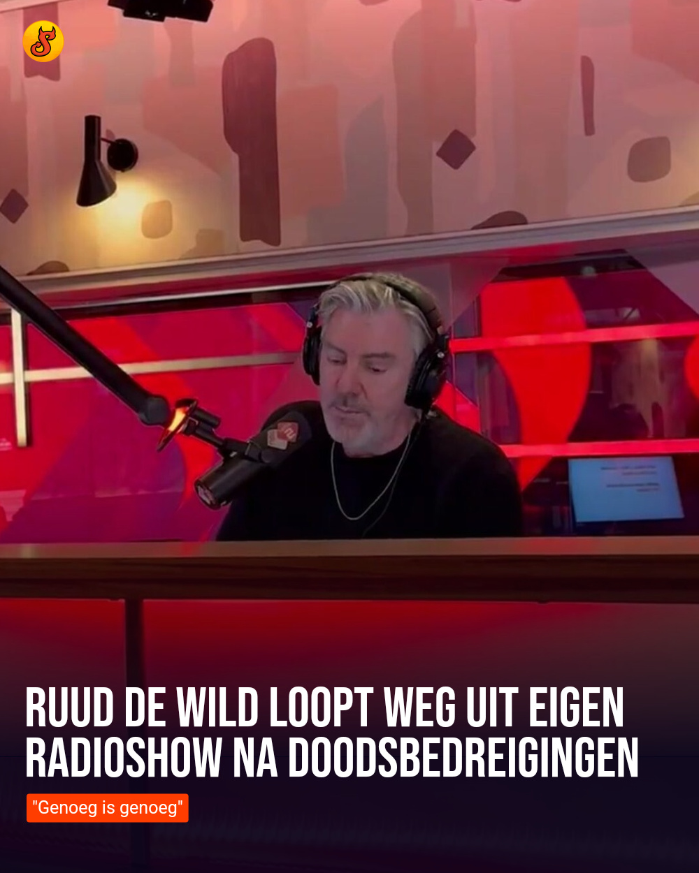 Ruud de Wild loopt weg uit eigen radioshow na doodsbedreigingen