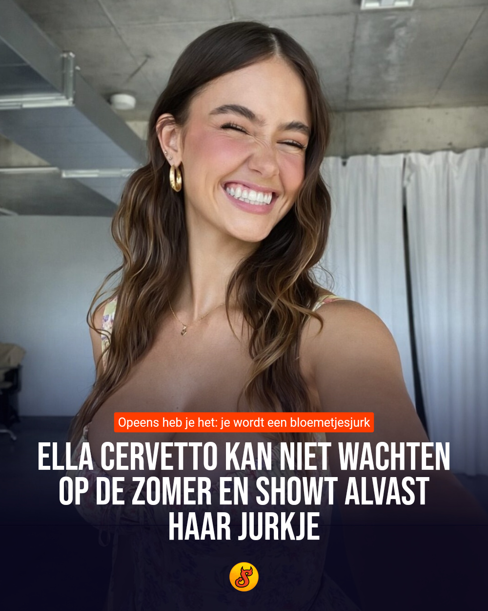 Ella Cervetto kan niet wachten op de zomer en showt alvast haar jurkje