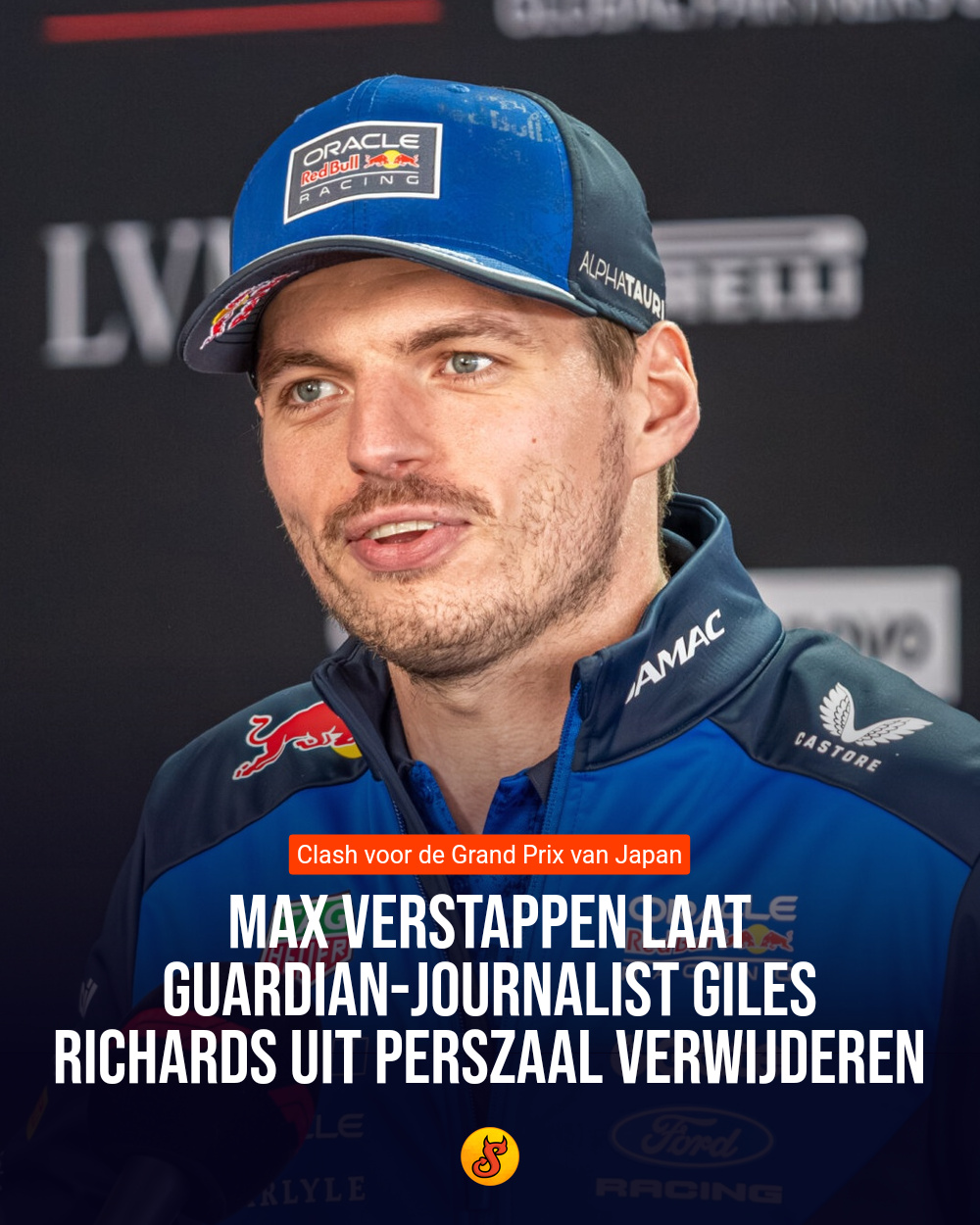 Max Verstappen laat Guardian-journalist Giles Richards uit perszaal verwijderen